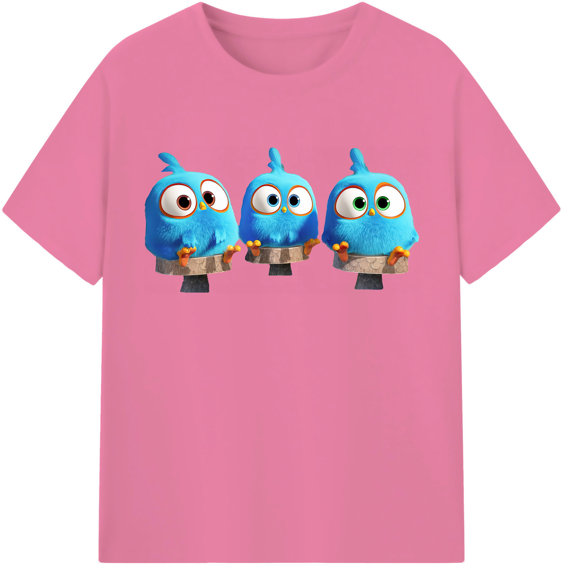 （画像用） Angry Birds アングリーバード 綿100％半袖Tシャツ（フロントプリント）